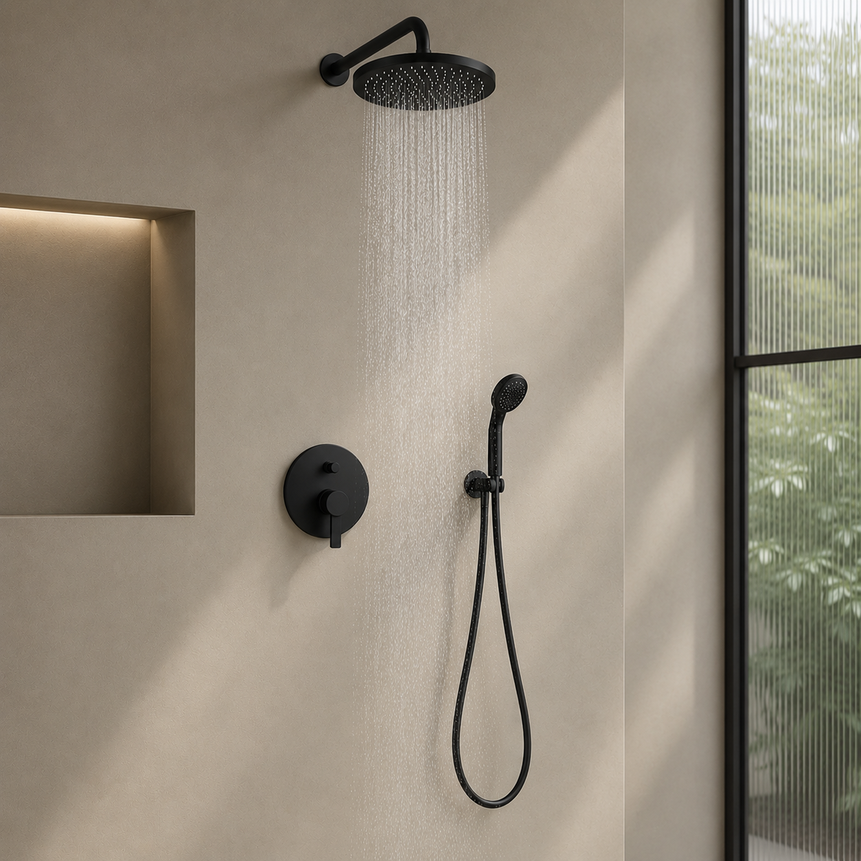 Fontana Balsamo Gold in-wall mixer bathroom shower set for integrated plumbing assembly maintenance and concealed valve service planning
